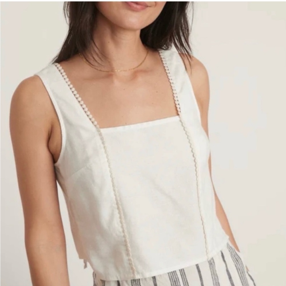 NEW Marine Layer Stella Tank White Large Chic Feminine